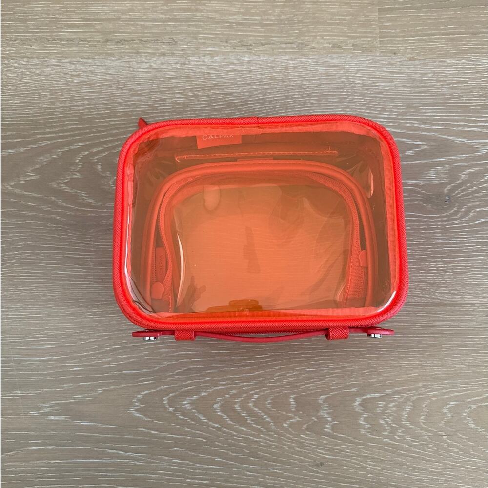 Calpak x Dedcool Clear Travel Cosmetics Case Papaya Orange